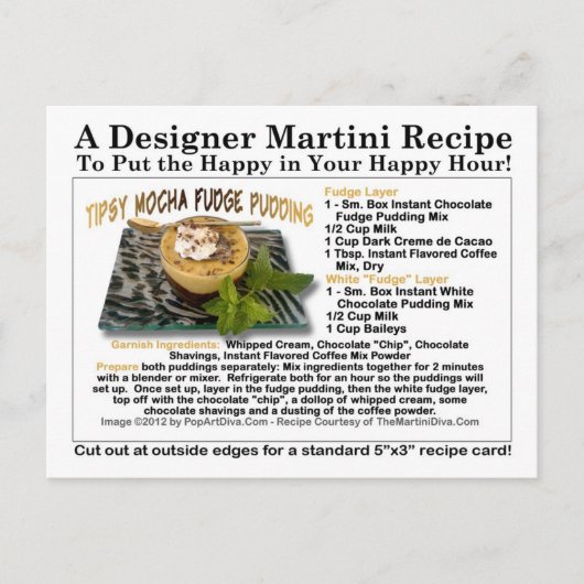 Tipsy Mocha Fudge Pudding Recept Briefkaart (Voorkant)