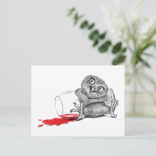 Tipsy Owl - Partij Briefkaart (Staand voorkant)
