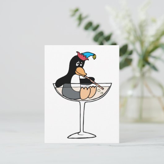Tipsy Penguin Briefkaart (Staand voorkant)