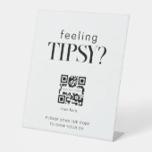 Tipsy Qr code Bar tip teken Reclamebord Met Voetstuk (Voorkant)