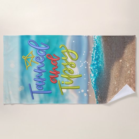 Tipsy Quote Ocean Beach Strandlaken (Voorkant)