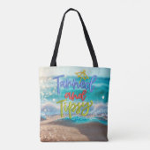 Tipsy Quote Ocean Beach Tote Bag (Achterkant)