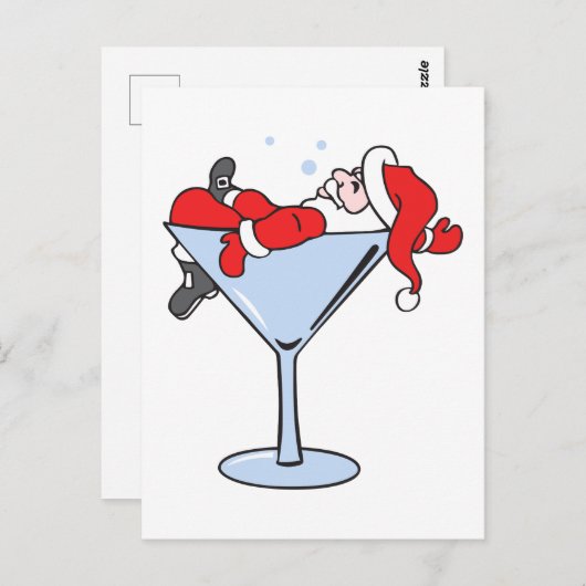 Tipsy Santa Briefkaart (Voorkant / Achterkant)