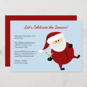 Tipsy Santa Claus Celebrate kerstparty Kaart (Voorkant / Achterkant)