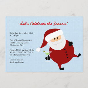 Tipsy Santa Claus Celebrate kerstparty Kaart