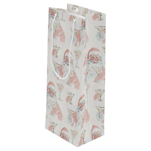 Tipsy Santa Wijn Cadeautas (Achterkant Gekanteld)