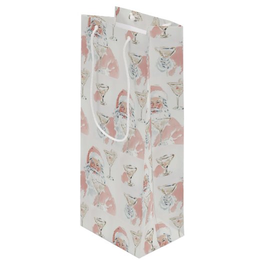 Tipsy Santa Wijn Cadeautas (Voorkant Gekanteld)