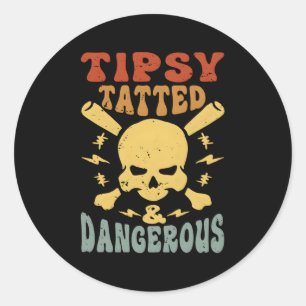 Tipsy smakelijk en gevaarlijk ronde sticker