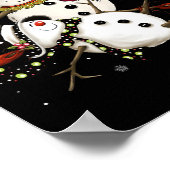 Tipsy Sneeuwman Vakantie Seizoen Drink Wijnsneeuwm Poster (Hoek)