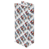 Tipsy Snowman Drink wijn Cadeautas (Achterkant Gekanteld)