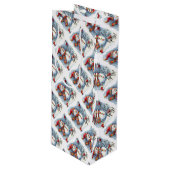 Tipsy Snowman Drink wijn Wijn Cadeautas (Voorkant Gekanteld)