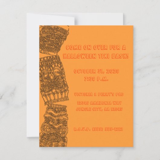Tipsy Tiki Totem Halloween Holiday Luau Party - Kaart (Voorkant)