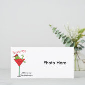 Tipsy-tini kikker feestdagenkaart (Staand voorkant)