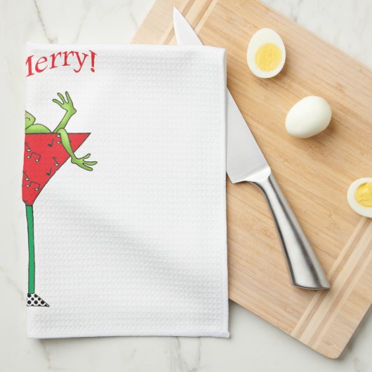 Tipsy-tini kikker theedoek (Quarter Fold)