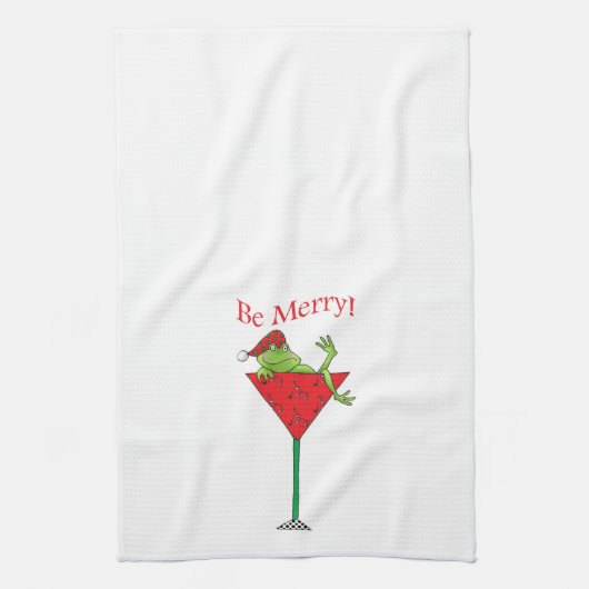 Tipsy-tini kikker theedoek (Verticaal)