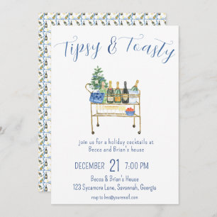 Tipsy & Toasty Christmas Party Bubbly Uitnodiging