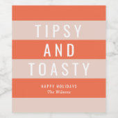 Tipsy & Toasty Wijn Etiket (Enkel label)