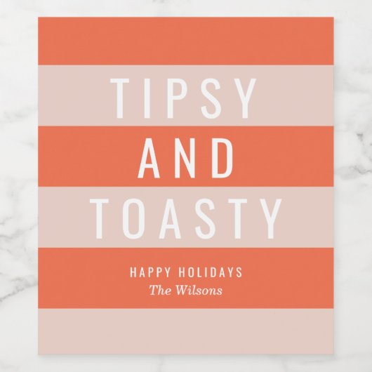 Tipsy & Toasty Wijn Etiket (Enkel label)