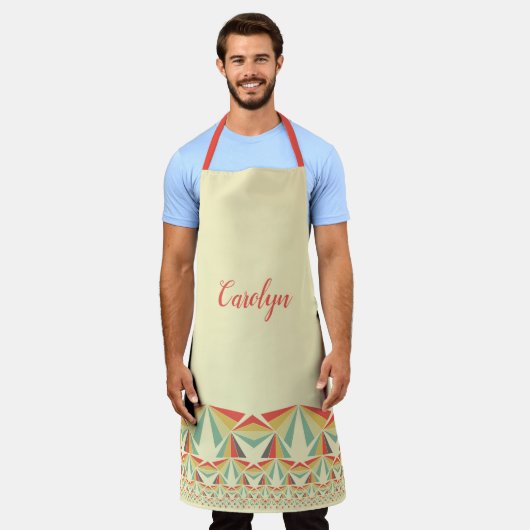 Tipsy Triangles Kleuren - gepersonaliseerd Schort (Gedragen)