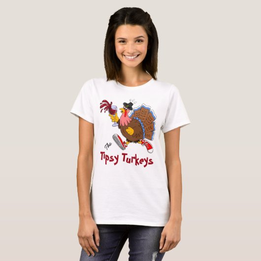 Tipsy Turkey (wijn) T-shirt (Voorkant volledig)