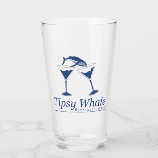 Tipsy Whale Pint Glass Glas (Voorkant)