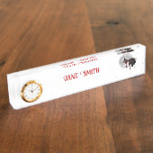 Tipsy Witch on Flying Broom Desk Name Bord Naambordje (Zijkant)