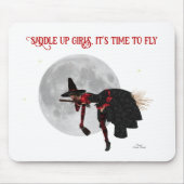 Tipsy Witch op vliegende kamer Mousepad Muismat (Voorkant)