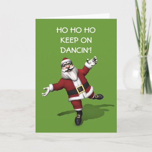 Tiptoe Dancing Santa Claus Feestdagen Kaart (Voorkant)