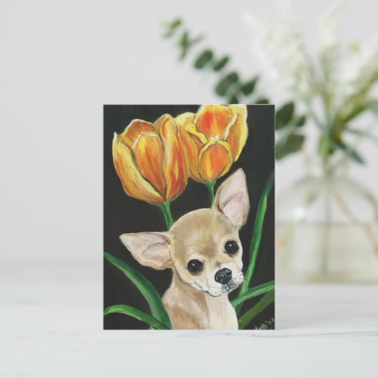 "TipToeing Thru the Tulips" Briefkaart van de Chih (Staand voorkant)