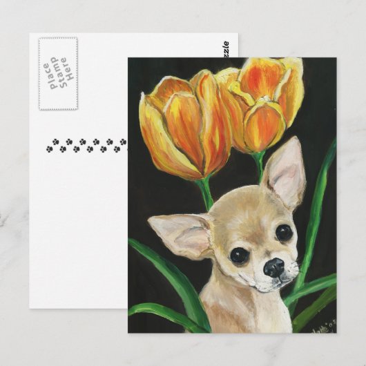 "TipToeing Thru the Tulips" Briefkaart van de Chih (Voorkant / Achterkant)