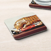 Tipu's Tiger, c.1790 (hout) Bier Onderzetter (Linkerzijde)