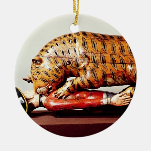 Tipu's Tiger, c.1790 (hout) Keramisch Ornament (Voorkant)