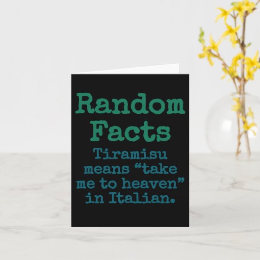 Tiramisu betekent dat ik naar de hemel ga in het I Kaart (Gele Bloem)