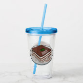 Tiramisu cake cartoon afbeelding acryl drinkbeker (Achterkant)