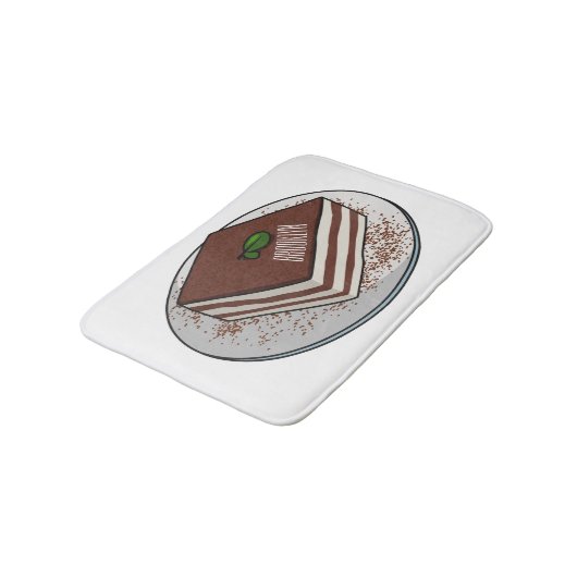 Tiramisu cake cartoon afbeelding badmat (Gekanteld)