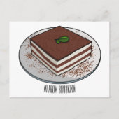 Tiramisu cake cartoon afbeelding briefkaart (Voorkant)
