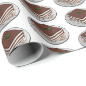 Tiramisu cake cartoon afbeelding cadeaupapier (Rol Hoek)