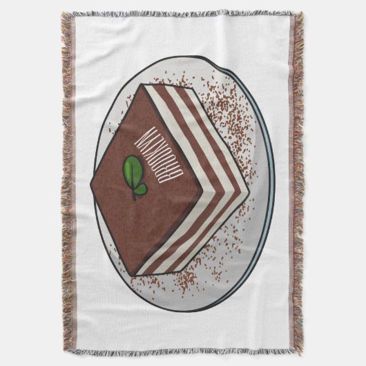 Tiramisu cake cartoon afbeelding deken (Voorkant Verticaal)