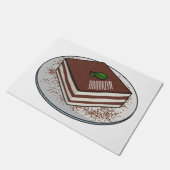 Tiramisu cake cartoon afbeelding deurmat (Schuin)