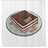 Tiramisu cake cartoon afbeelding douchegordijn (Voorkant)