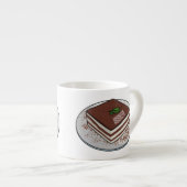 Tiramisu cake cartoon afbeelding espresso kop (Voorkant rechts)
