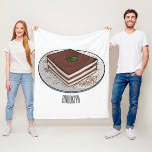 Tiramisu cake cartoon afbeelding fleece deken
