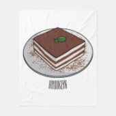 Tiramisu cake cartoon afbeelding fleece deken (Voorkant)
