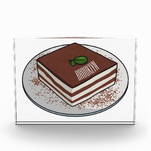 Tiramisu cake cartoon afbeelding fotoblokken (Voorkant)