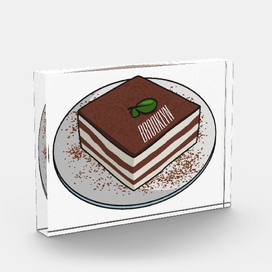 Tiramisu cake cartoon afbeelding fotoblokken (Links)