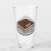 Tiramisu cake cartoon afbeelding glas (Achterkant)