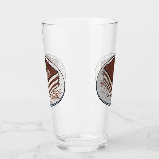 Tiramisu cake cartoon afbeelding glas (Links)