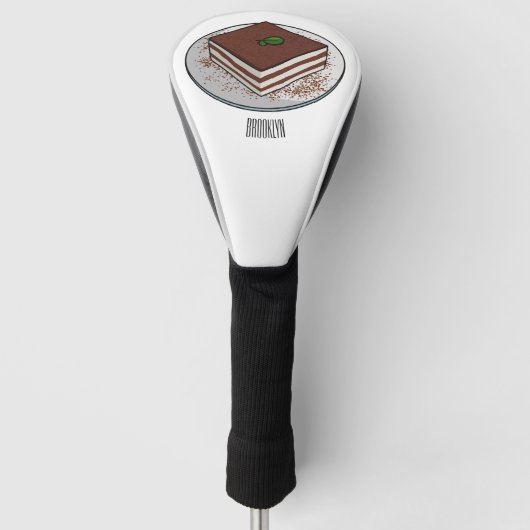 Tiramisu cake cartoon afbeelding golfheadcover (Voorkant)