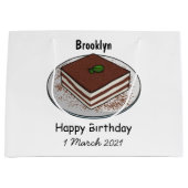 Tiramisu cake cartoon afbeelding groot cadeauzakje (Voorkant)