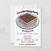 Tiramisu cake cartoon afbeelding kaart (Voorkant)